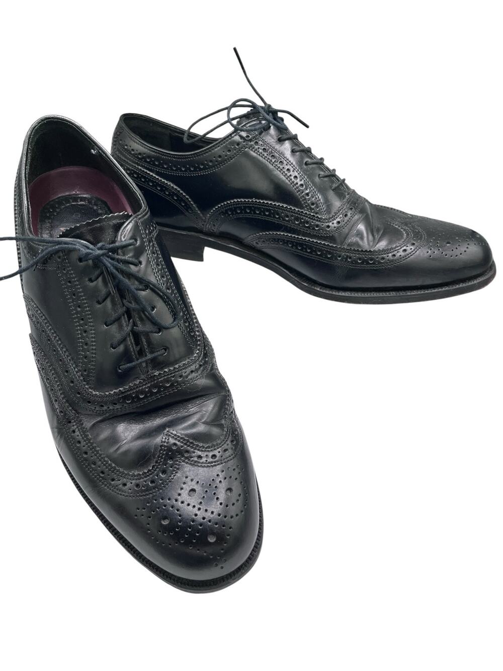 Florsheim Lexington 20381 Mens 8D Black Leather Wingtip Oxford Dress Shoes
